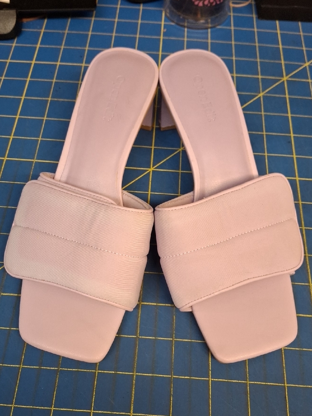Nordstrom Open Edit Pale Pink/Lavender Slide Mule Sandals Size 7M